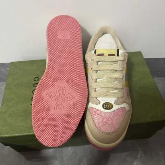 Gucci Women's Sneakers in Pink, Yellow, and Cream - Picture 7 of 7